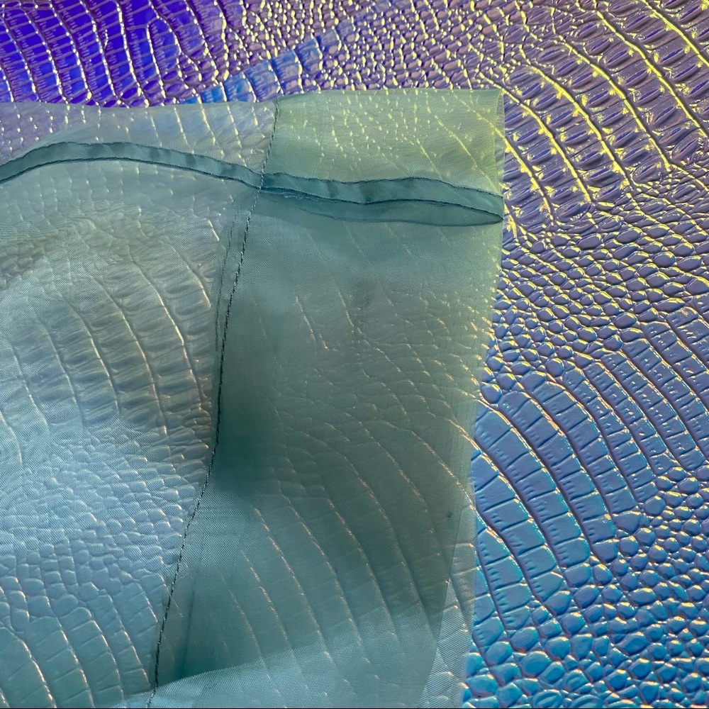 🌈 SOLD 🌈 ECKHAUS LATTA float blouse in liquid blue Japanese organza sheer mesh - Picture 13 of 16